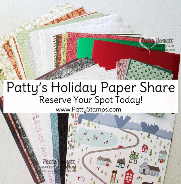 Paper Share for the Aug - Dec 2020 Holiday catalog from Stampin Up! offered by Patty Bennett www.PattyStamps.com