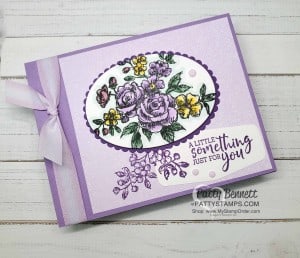 Stampin Up Fancy Phrases floral stamp set #152530 is a great outline flower stamp perfect for coloring with Stampin' Blends markers. by Patty Bennett www.PattyStamps.com