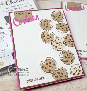Cute cookie card featuring Nothing's Better than Chocolate Chip Cookies handmade card idea featuring Stampin' UP! bundle #154061. shop Stampin UP online www.PattyStamps.com