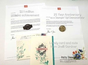 Stampin Up recognition for $2.1 million in personal sales and 25 years as a Stampin' UP! demonstrator! www.PattyStamps.com Patty Bennett August 2020