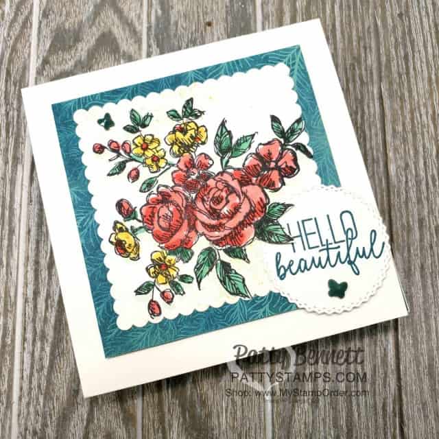 Quick and Easy Coloring with Stampin' Blends markers and the Fancy Phrases floral stamp set from Stampin' UP!, by Patty Bennett