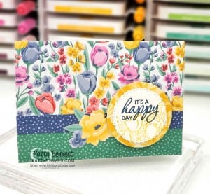 Stampin UP Note Cards featuring Flowers for Every Season designer paper and Pretty Parasol stamp set by Patty Bennett, www.PattyStamps.com