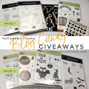 Halloween Theme Blog Candy Giveaway Prizes from Patty Bennett's blog at www.PattyStamps.com Winners announced 9-7-20