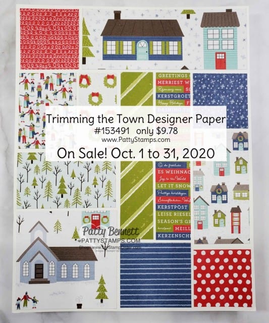 153491 Trimming the Town Designer Paper sale Oct 2020 from Stampin' UP! shop with Patty Bennett www.MyStampOrder.com