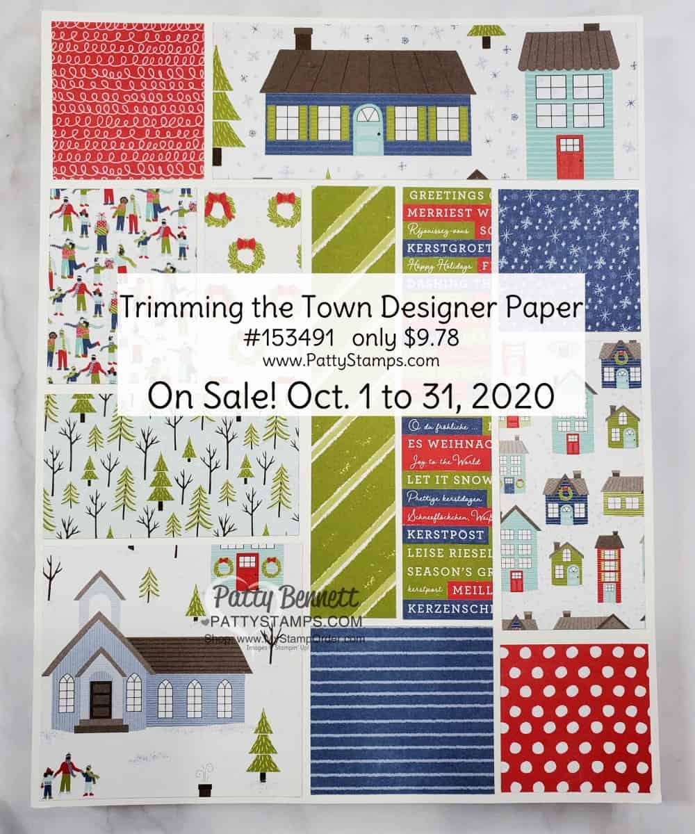 153491 Trimming the Town Designer Paper sale Oct 2020 from Stampin' UP! shop with Patty Bennett www.MyStampOrder.com