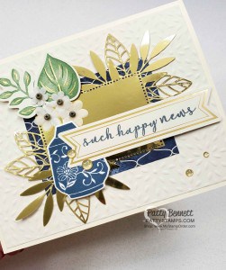Stampin' UP! Boho Indigo card kit paired with Forever Gold Laser-Cut specialty die cut paper. card kit #153132 www.PattyStamps.com