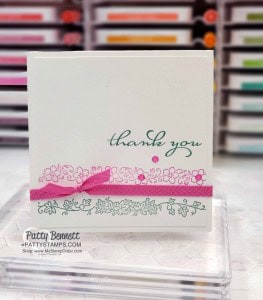 Clean and Simple / Simple Stamping Card idea featuring Stampin' UP! Borders Abound stamp set. By Patty Bennett