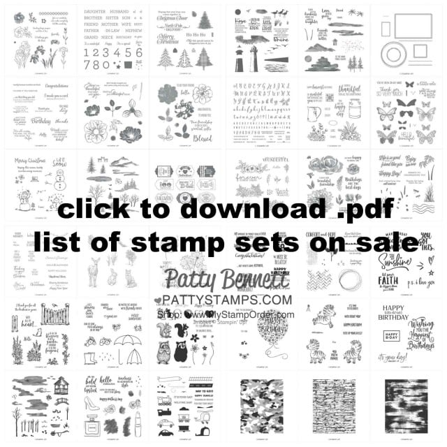 Stampin' UP! 24 Hour Flash Sale - stamp sets on sale 15% off on 9-23-20 only! shop with Patty Bennett www.MyStampOrder.com