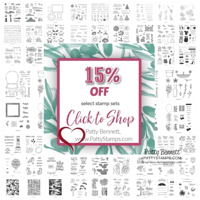 Stampin' UP! 24 Hour Flash Sale - stamp sets on sale 15% off on 9-23-20 only! shop with Patty Bennett www.MyStampOrder.com