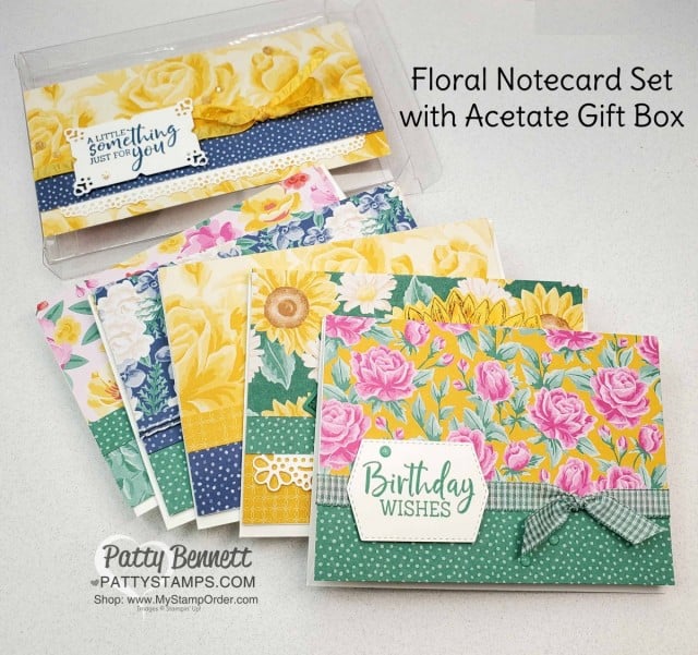 Flowers for Every Season Floral Gift Card set in an acetate box from Stampin' UP!, by Patty Bennett www.PattyStamps.com