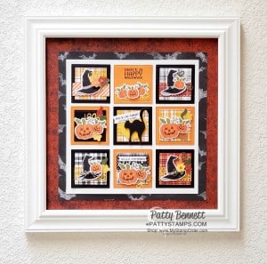 12x12 Wall Collage for Halloween featuring Stampin' UP! Plaid Tidings and Magic in this Night designer paper with the September 2020 Paper Pumpkin kit. www.PattyStamps.com