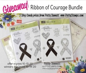 Stampin' UP! Ribbon of Courage Bundle Giveaway - PattyStamps.,com Blog Candy offer, expires Oct. 13, 2020