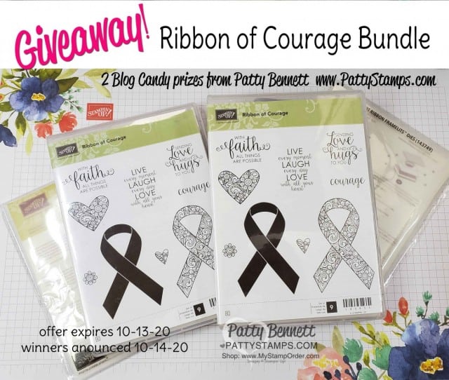 Stampin' UP! Ribbon of Courage Bundle Giveaway - PattyStamps.,com Blog Candy offer, expires Oct. 13, 2020