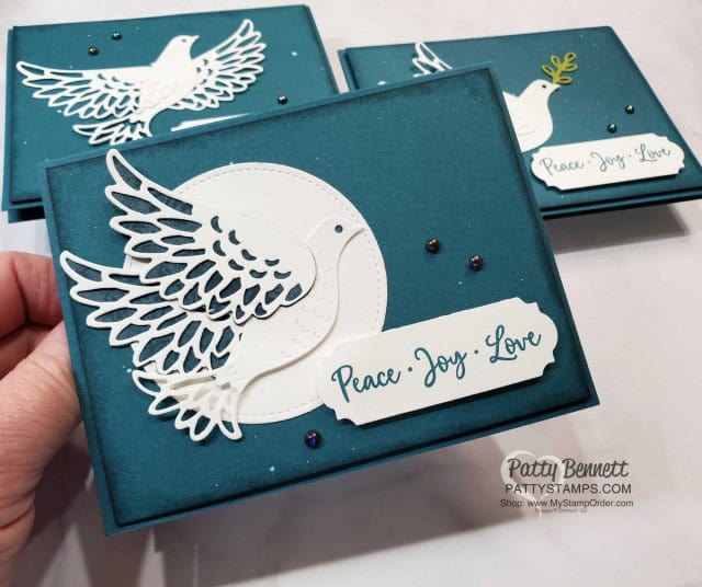Simple Christmas Card idea featuring Stampin' Up! Dove of Hope bundle www.PattyStamps.com