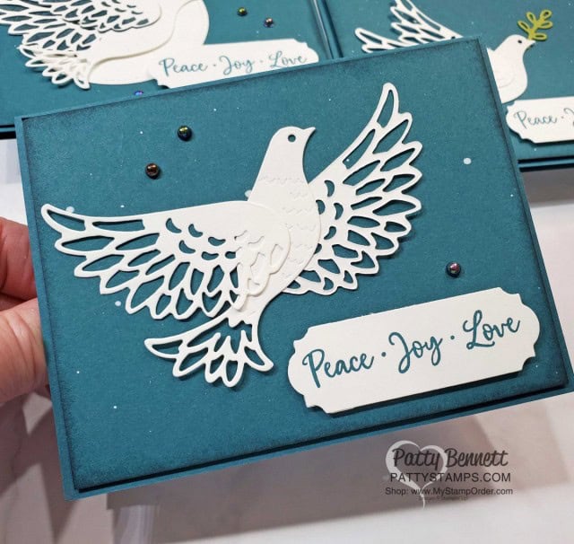 Simple Christmas Card idea featuring Stampin' Up! Dove of Hope bundle www.PattyStamps.com