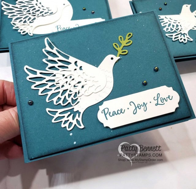 Simple Christmas Card idea featuring Stampin' Up! Dove of Hope bundle www.PattyStamps.com