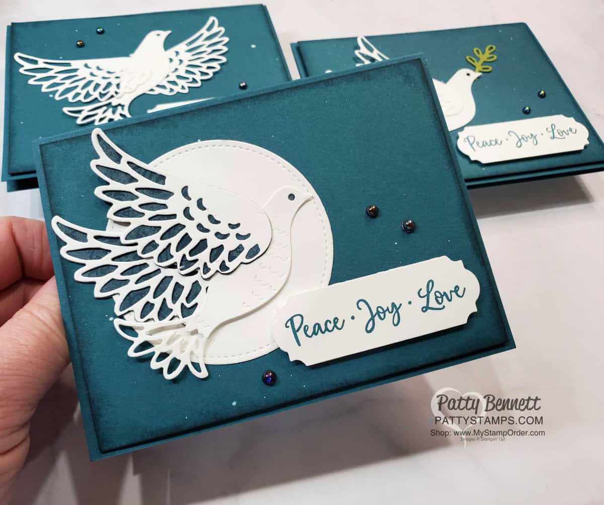 Simple Christmas Card idea featuring Stampin' Up! Dove of Hope bundle www.PattyStamps.com