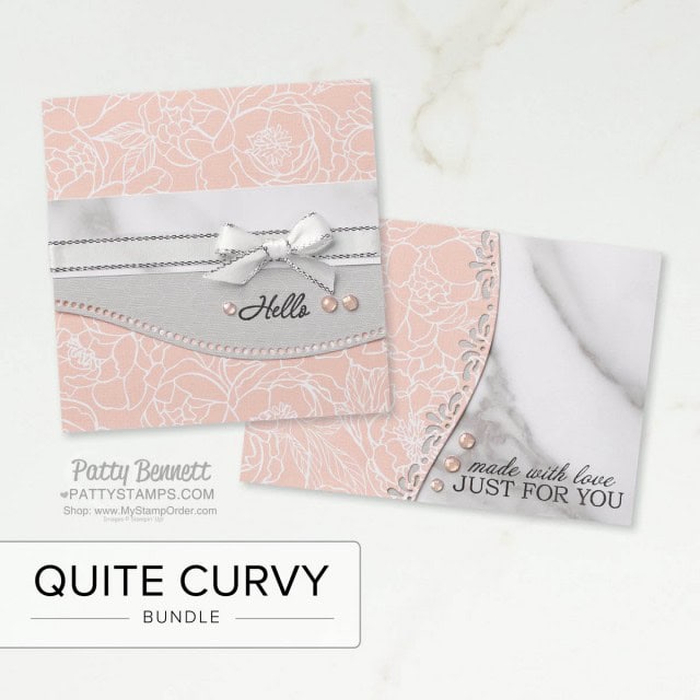Stampin' Up! Quite Curvy bundle featuring Peony Garden designer paper. www.PattyStamps.com