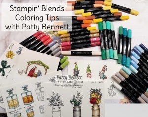 Tips for how to color with Stampin' Blends markers from Stampin' UP! by Patty Bennett www.pattystamps.com