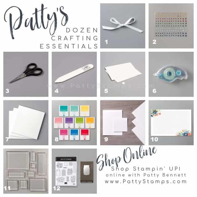 Patty's Dozen Crafting Essentials for card making and paper crafting projects from Stampin' Up! www.pattystamps.com