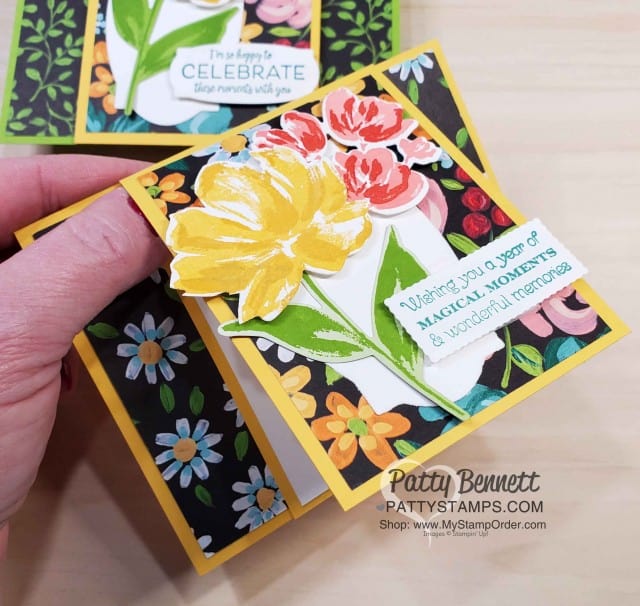 Card idea for Flower & Field Sale-a-Bration 2021 paper, featuring Art Gallery stamp set. www.PattyStamps.com