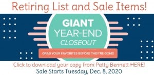 Stampin UP! 2020 Holiday Catalog retiring list and close out sale. www.PattyStamps.com