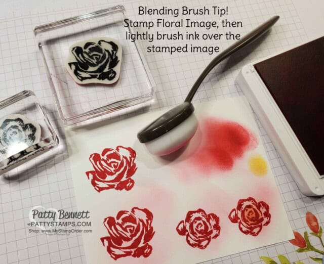Blending Brush Tip for Brushed Blooms Bundle from Stampin' Up! www.PattyStamps.com