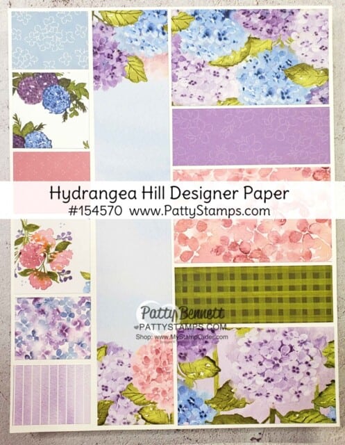 Hydrangea Hill designer paper chart #154570 Stampin' UP! www.PattyStamps.com