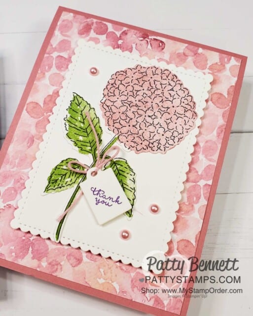 Hydrangea Hill Suite card idea with Highland Heather, from Patty Bennett featuring Stampin' Up! 2021 mini catalog stamps, paper and accessories. www.PattyStamps.com