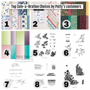 Stampin' Up! Sale-a-Bration January-February 2021 top customer picks www.PattySTamps.com