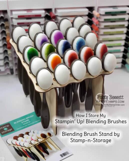 Stampin' Up! Blending Brush storage solution from Stamp-n-Storage! Craft Room Organization ideas by Patty Bennett