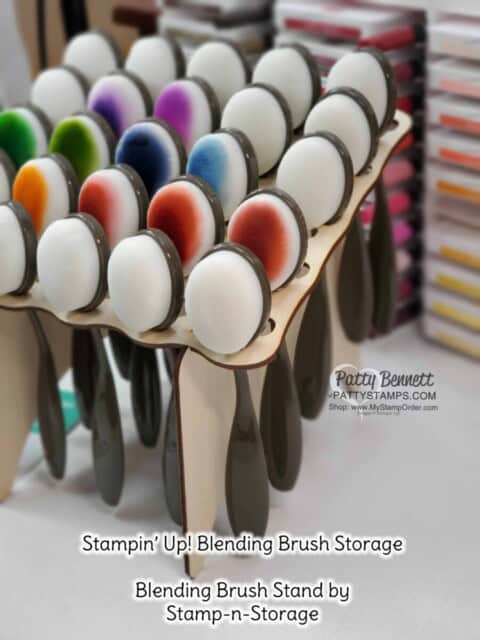 Stampin' Up! Blending Brush storage solution from Stamp-n-Storage! Craft Room Organization ideas by Patty Bennett