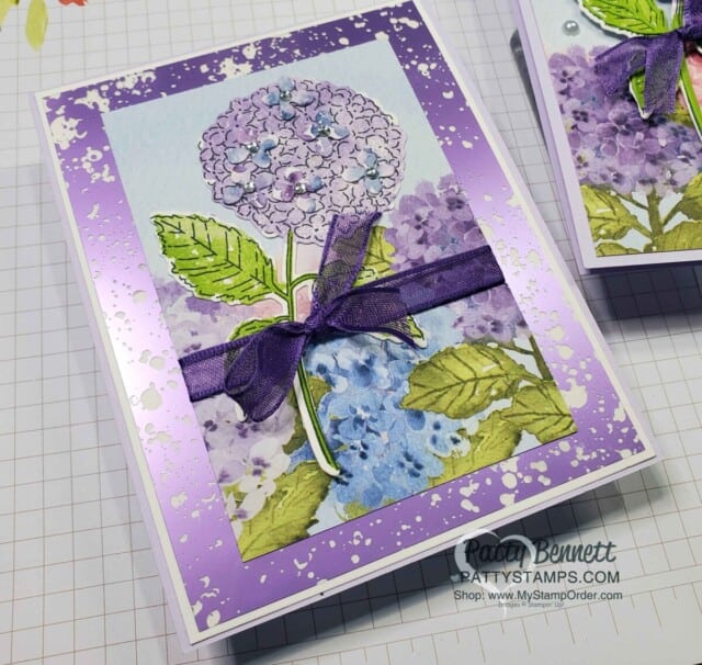 Mercury Acetate paper from the Stampin' Up! Hydrangea Hill suite card idea by Patty Bennett www.pattyStamps.com