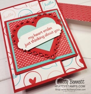 Many Hearts Dies from Stampin' Up! paired with Snail Mail paper and Treasured Tags punch. www.PattyStamps.com
