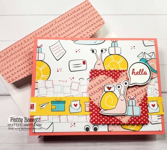 Stampin Up! Snail Mail Suite card idea featuring Snailed It Stamp Set. Idea by Kurstan. Stamped by Patty Bennett