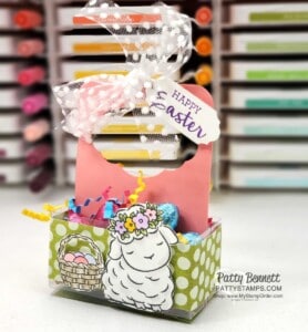 Springtime Joy Stampin' UP! set with small 3x3 Acetate Box Easter Treat, by Patty Bennett www.pattyStamps.com