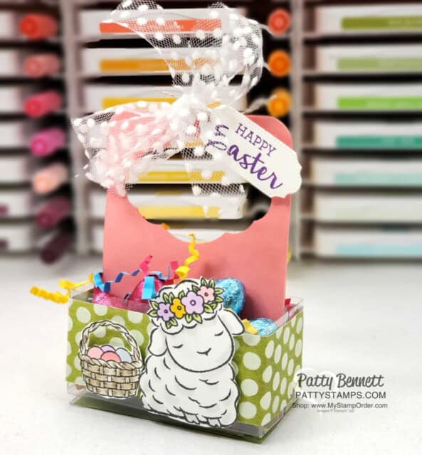 Springtime Joy Stampin' UP! set with small 3x3 Acetate Box Easter Treat, by Patty Bennett www.pattyStamps.com