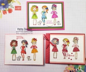 Hey Girlfriend card ideas colored with Stampin' Blends Markers. by Patty Bennett www.PattyStamps.com