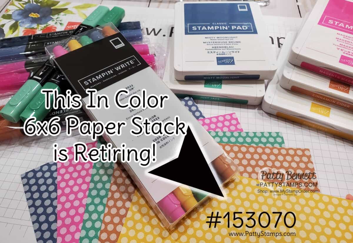 2020-2022 In Color 6x6 paper stack featuring polka dot patterned paper by Stampin Up! #153070