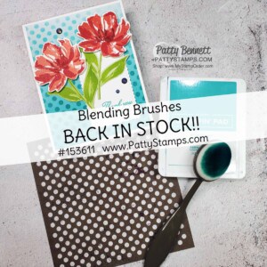 Stampin' Up! Blending Brushes are great for using with masks / stencils and ink pads! #153611 www.PattyStamps.com