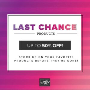 Discounts up to 50% off Stampin' Up! Jan-June 2021 catalog retiring products. www.PattyStamps.com