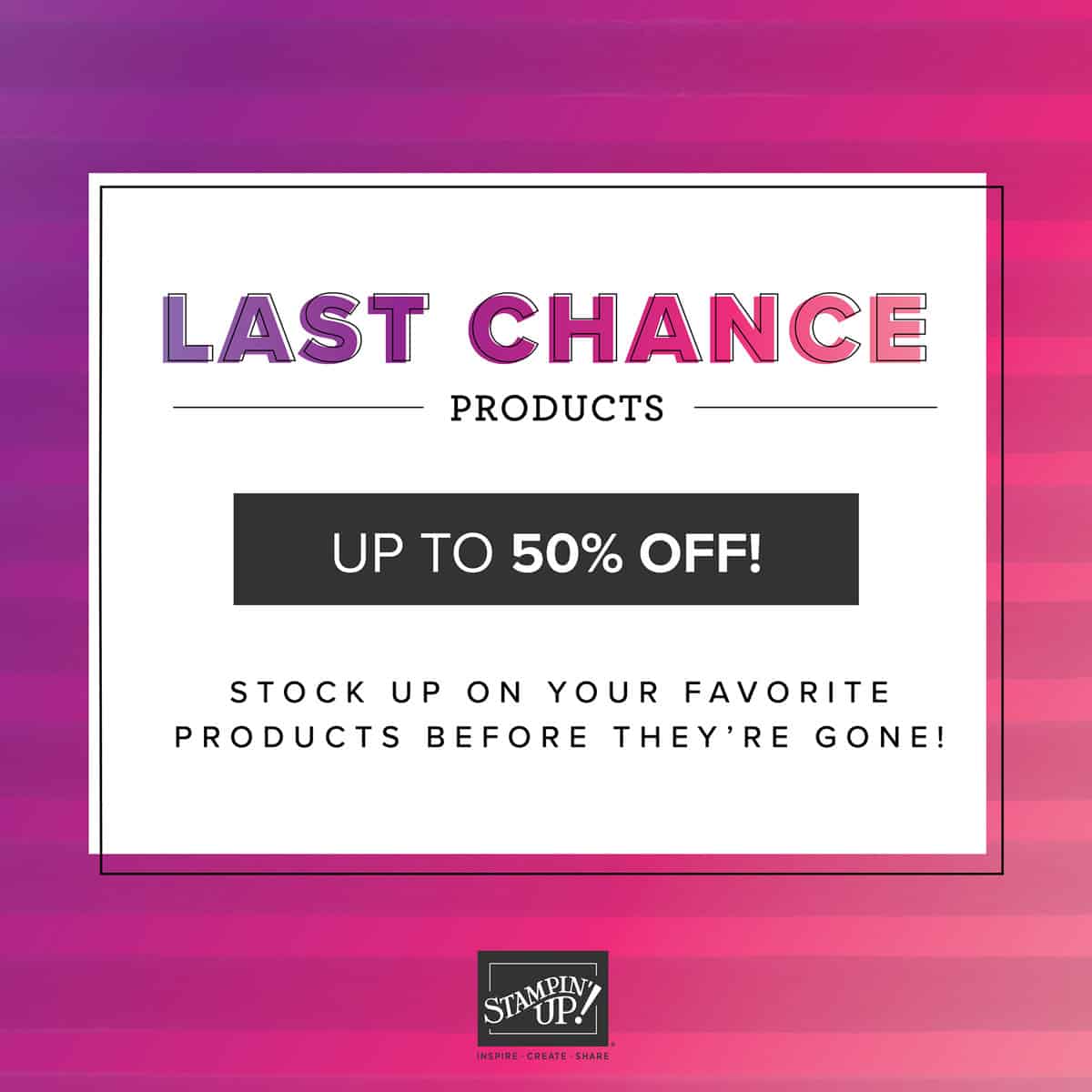 Discounts up to 50% off Stampin' Up! Jan-June 2021 catalog retiring products. www.PattyStamps.com