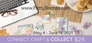 Enjoy an extra $25 free from Stampin' Up! on your host rewards when your order is $250 or more! May 4 to June 14, 2021. Shop with Patty Bennett online www.PattyStamps.com