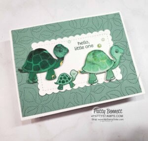 Baby Card Idea featuring Stampin' Up! Turtle Friends stamp set and punch. www.PattyStamps.com