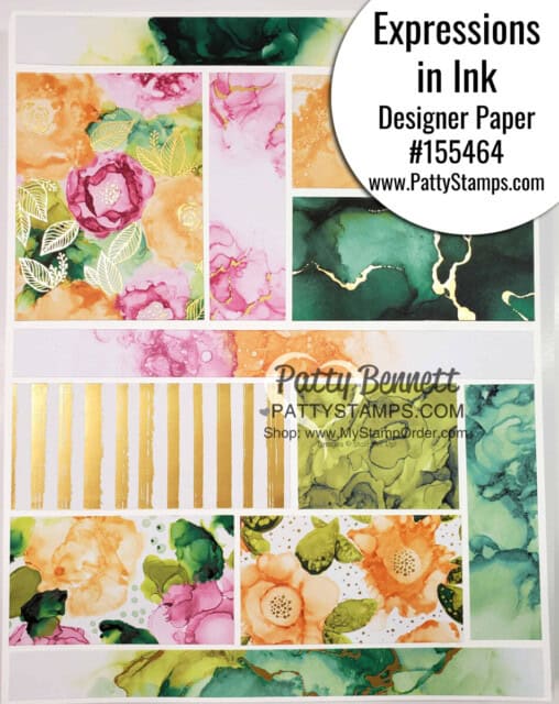 Expressions in Ink Designer Paper from Stampin' Up! #155464 www.PattyStamps.com for papercrafting and card making projects. 