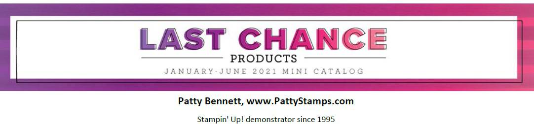 Discounts up to 50% off Stampin' Up! Jan-June 2021 catalog retiring products. www.PattyStamps.com