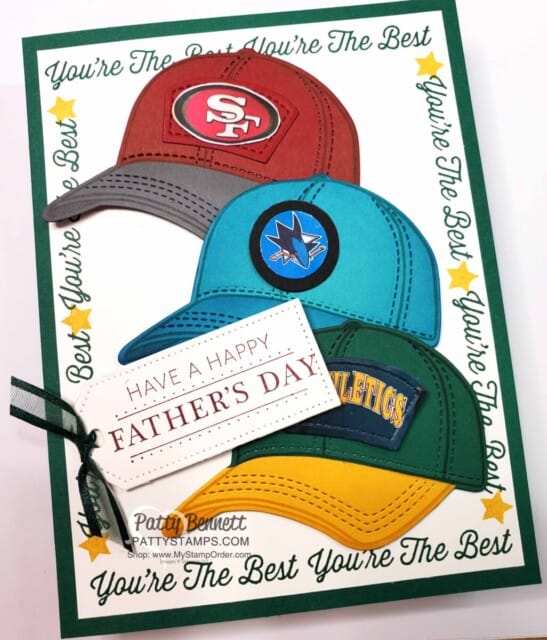 Stampin' Up! Hat's Off bundle bay area sports team Father's Day card for Eric! www.PattyStamps.com