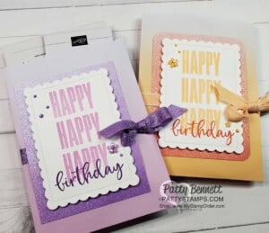 Birthday Gift Bag or Gift Card Holder featuring Stampin' UP! Biggest Wish stamp set and Ombre Gift Bags. www.PattyStamps.com
