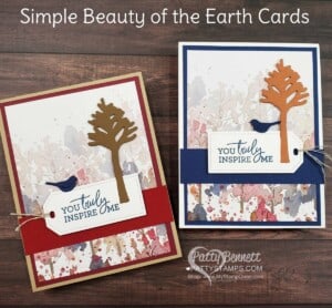 Quick and Easy cards featuring Stampin' Up! Beauty of the Earth paper and Beautiful Trees dies