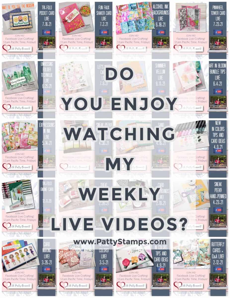 Weekly crafting and card making videos featuring Stampin' Up! products with Patty Bennett www.PattyStamps.com
